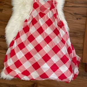 Red and white sun dress